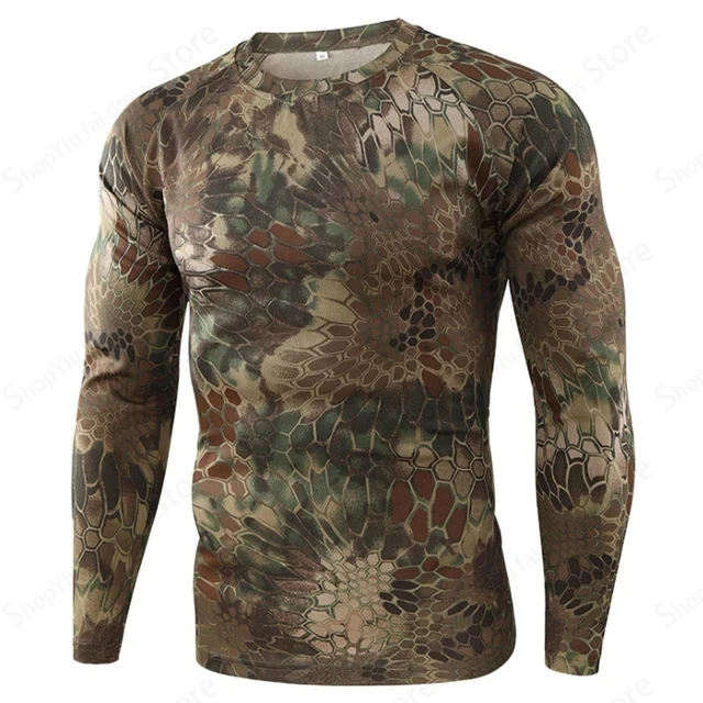 Outdoor Hunting Prints - Camiseta masculina de manga comprida com